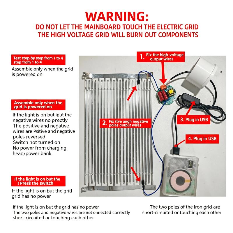 5V DIY Bug Zapper Module Easy Operate Anti-reverse Complete Mosquito Trap Assembly Parts Kit