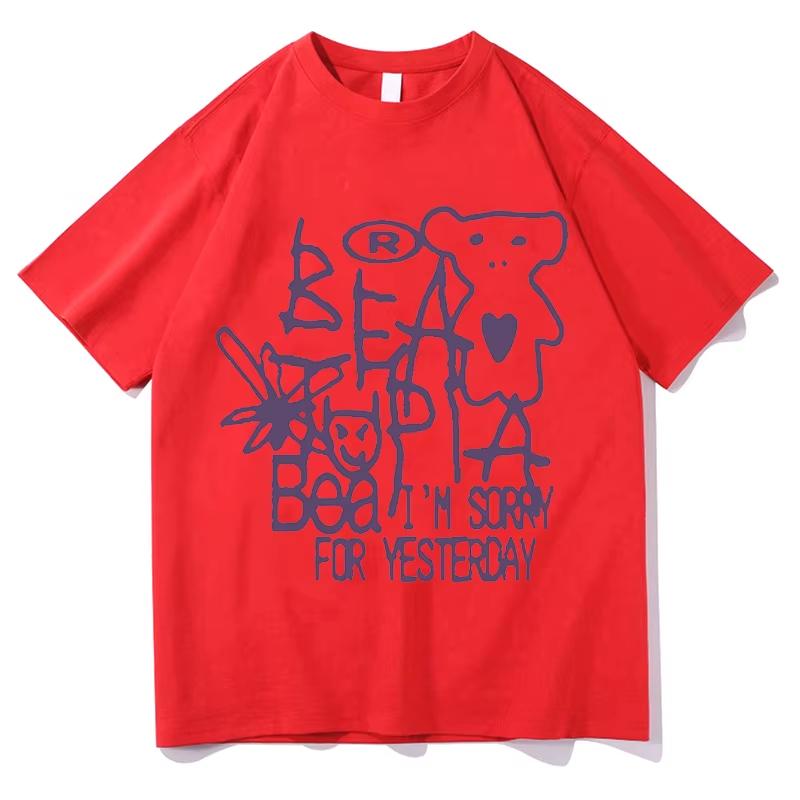 Summer Unisex Tshirt Printed With Patterns Summer Short Sleeved Street Style Casual Pure Cotton Clothing Tshirt
