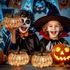 Autumn Thanksgiving Glass Pumpkin Halloween Lights with 6-Hour Timer LED Pumpkin Lights for Home Table Decoration Centerpiece