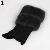 Puños de botas con canalé peludo para mujer, calentadores de piernas, moda de otoño e invierno
