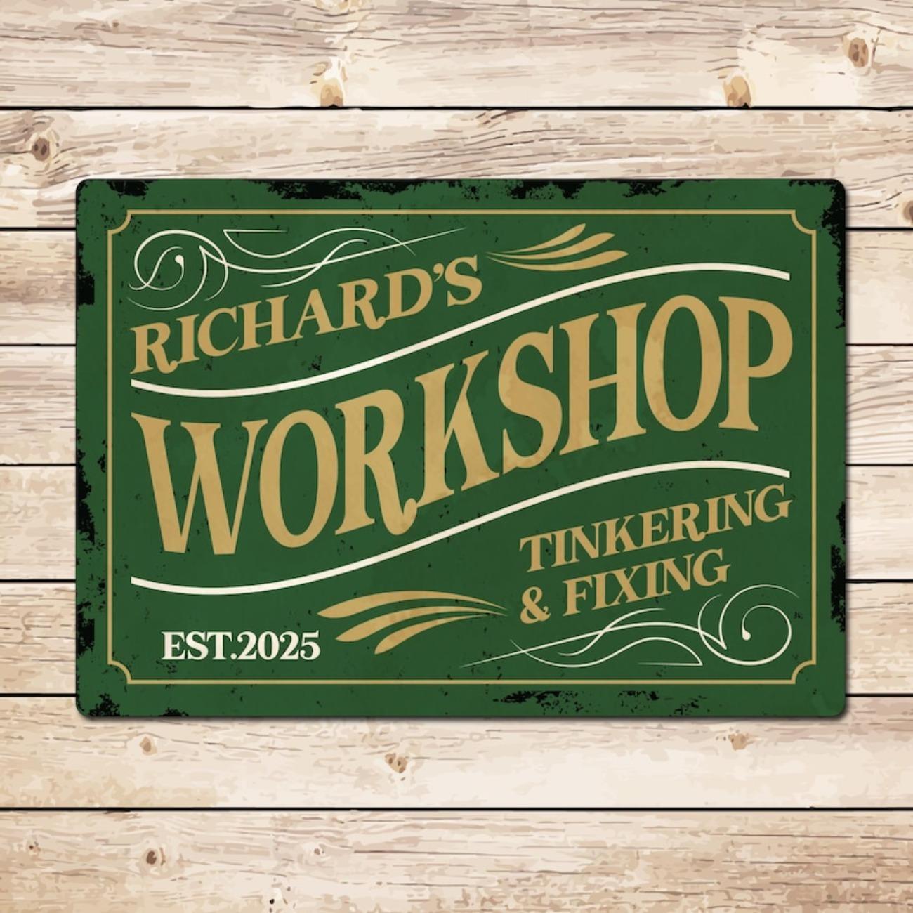 Personalized Vintage Metal Tin Sign 30x20cm Garage Man Cave Wall Decor белый