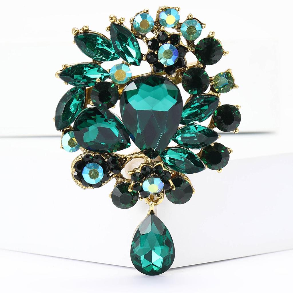 Elegant Rhinestone Alloy Brooch - Versatile Medium-Sized Corsage Pin for Women's Fashion