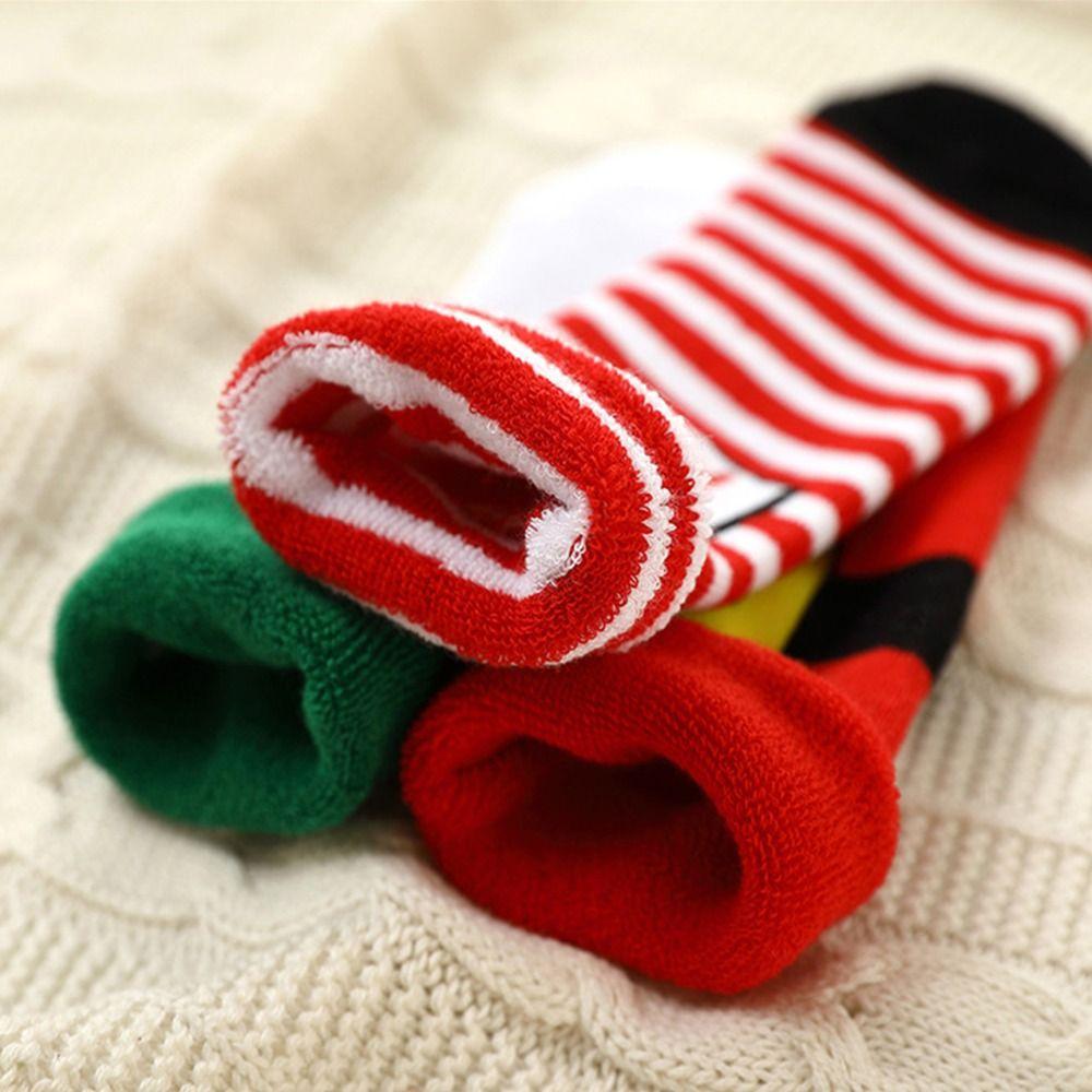 Santa Claus Children Christmas Socks Cotton Mid-Tube Socks Harajuku Cartoon Hosiery  Girls