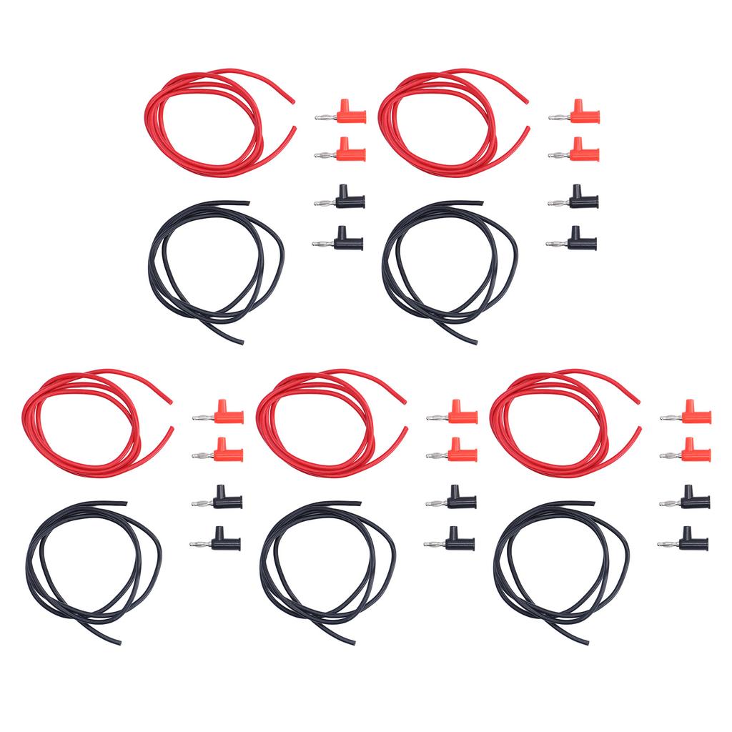 5 Sets Banana Test 4mm Testing Wire Line 1mm² Cable 30V AC 60V DC 19A Set Kit