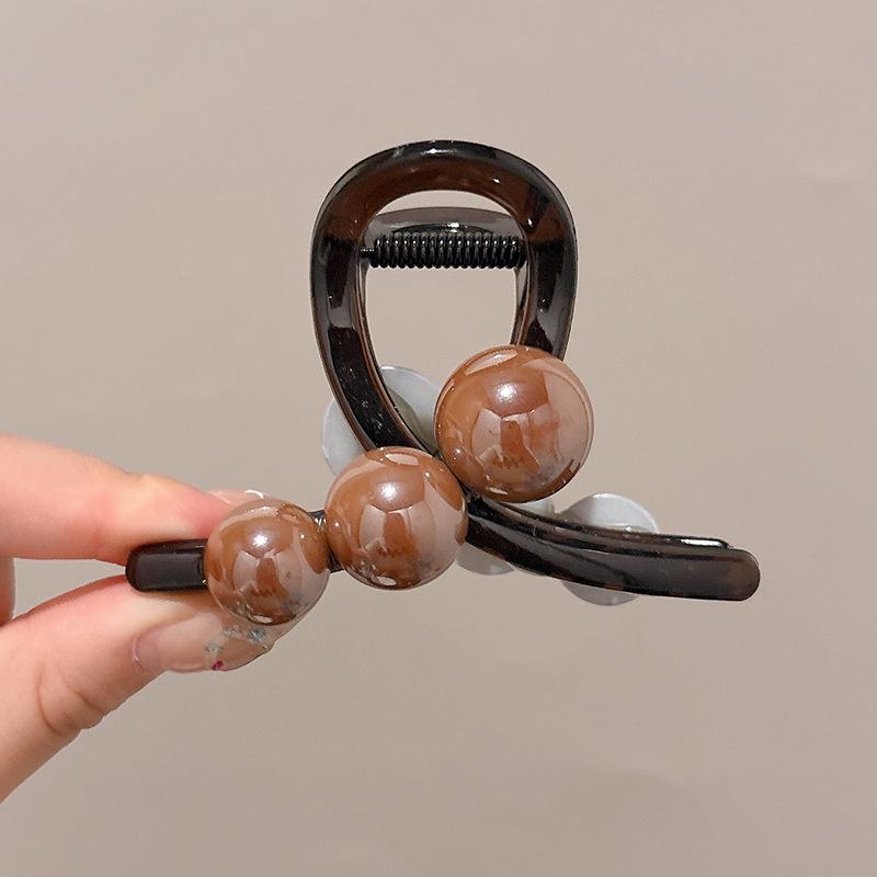 Trendy Fashion Elegant Plush Grab Clip Women's Large Hair Volume High-Level Sense Clip Hairpin Autumn and Winter Back Head Shark Clip Hairpin Headwear