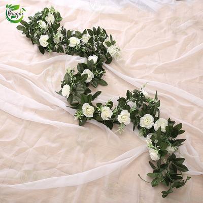 Künstliche Rosenranken aus Seide, hängende Blumen für die Wand, Weihnachten, Rattan, künstliche Pflanzen, Blätter, Girlande, romantische Hochzeit, Heimdekoration