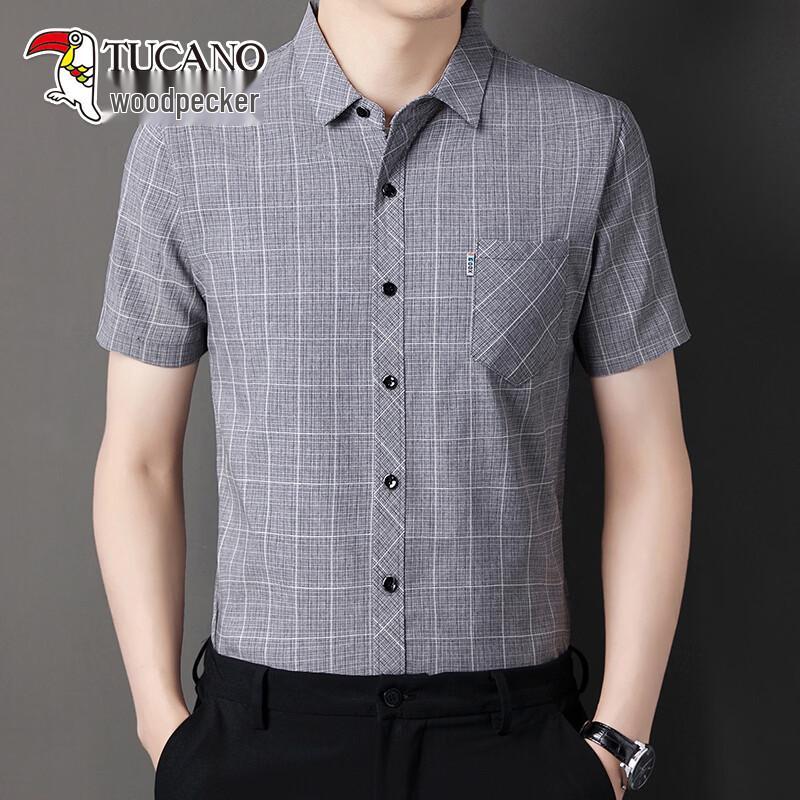 TUCANO Men s Short Sleeve Plaid Casual Shirt XL