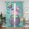 Kawaii Cartoon K-KirbyS Window Curtain for Room 2 Panel Partition Curtains for Bedroom Halloween Decoration Living Kitchen Child
