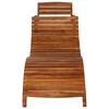 Sun Lounger with Table Solid Acacia Wood Brown