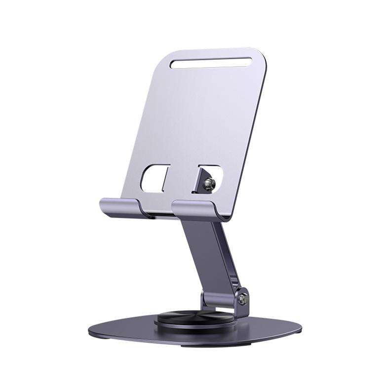 Hot Selling Foldable Cell Phone Stand for Desk 360 Rotation Adjustable Portable Metal Phone Holder for All Phone Pad Tablet фиолетовый