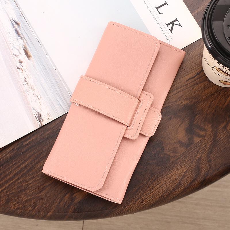 2024 Women's Tri-Fold Leather Wallet: Chic Korean Style Multi-functional Card Holder Bag