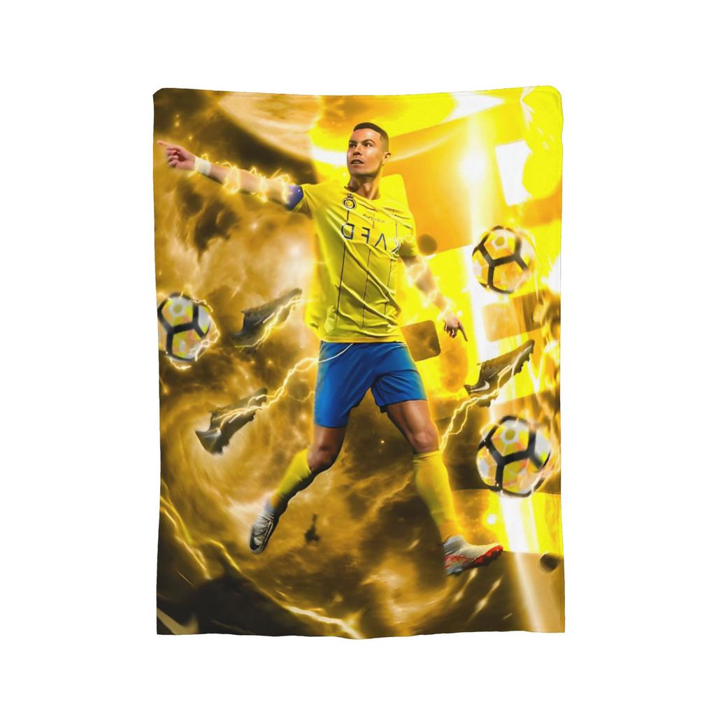 CR7 Football Blanket Cover Fleece Throw Blanket Bed Sofa Printed Soft Warm Bedspreads,