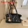 Classic Pu Leather Tote Bag For Women With Zipper Closure And Inner Pouch For Daily Office Use
