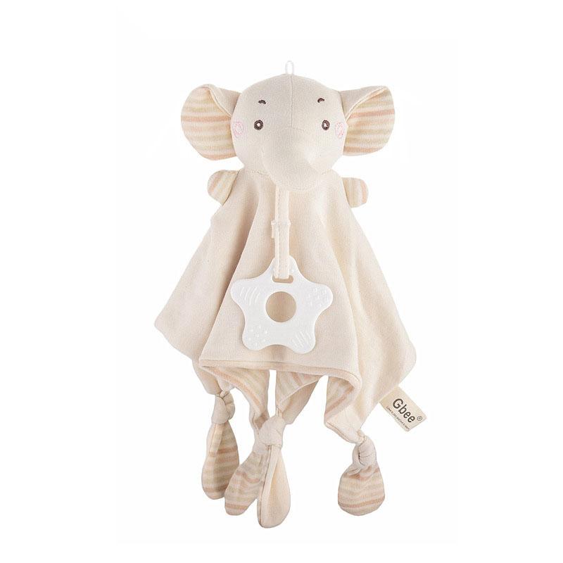 Dětská kreslená raná výchova Bio bavlna Měkký zvířecí kroužek Kousátko Osuška Uklidňující panenka