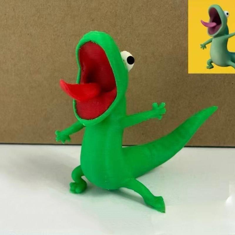 Funny Action Figure Model 3D Printed Cute Cartoon Green Lizard Tom Ornament Creative Desktop Decor Anime Movie Merchandise Gift