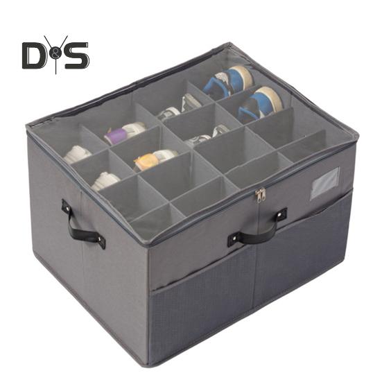 Organizér úložného boxu na boty Více přihrádek Velkokapacitní design rukojeti Nastavitelný vysoký podpatek Úložné boxy na boty s průhledným krytem