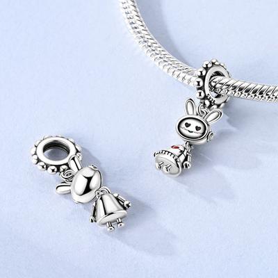 Charms Plataoriginales Rabbit Robot Beads For Charms Copper Bracelet Beads Jewellery Making Women'S Gift