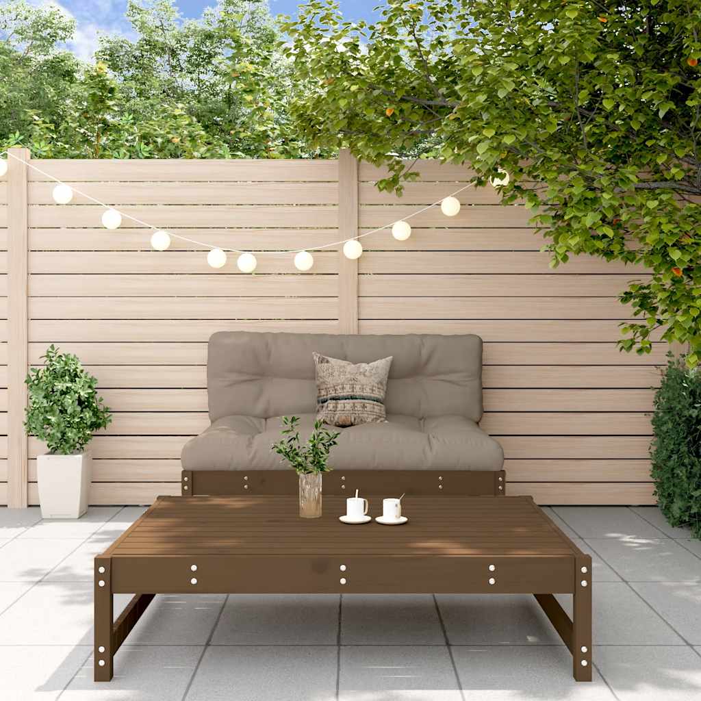 2 Piece Garden Lounge Set with Cushions Honey Brown Solid Wood