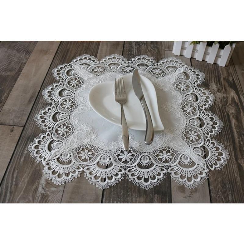 

Современная мода парча водорастворимая вышивка простой коврик под тарелку подставка балкон журнальный столик мат форма для выпечки украшение мебели 40x40cm