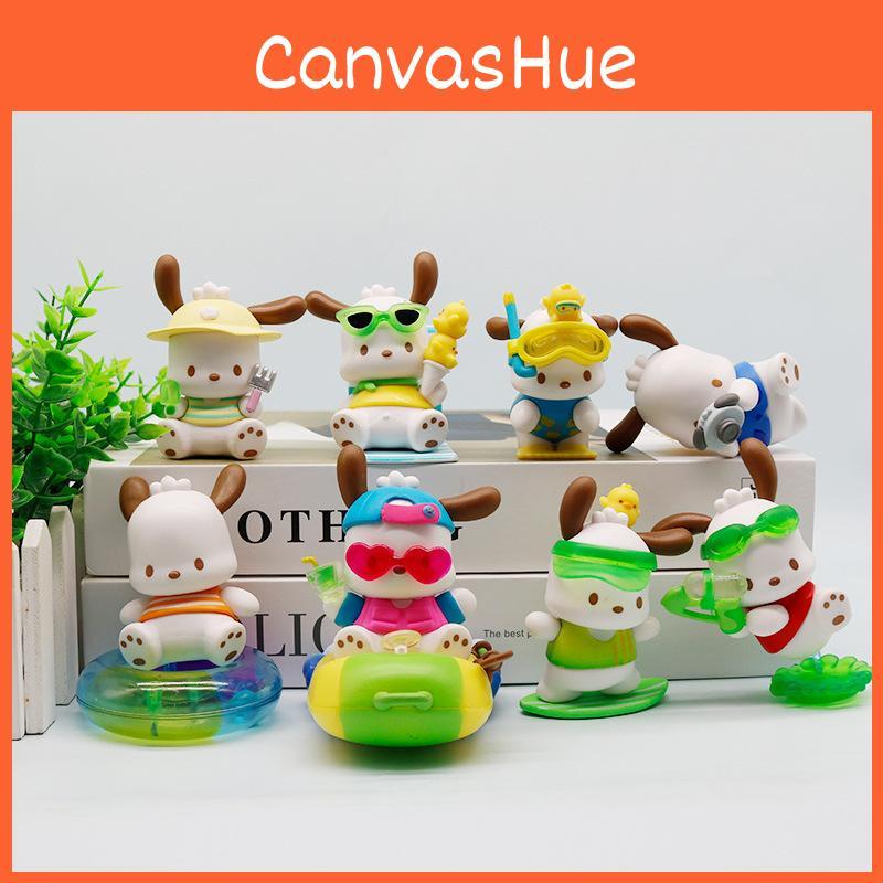 Swimming Sunglasses Pochacco Ring Ice Cream Cartoon Model Set Figurine Ornament