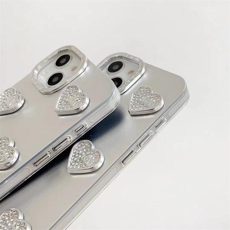 Luxuriöse 3D-Silber-Love-Armband-Hülle für iPhone 15 14 13 12 11 Pro Max XS XR All-Inclusive-Fallschutzhülle