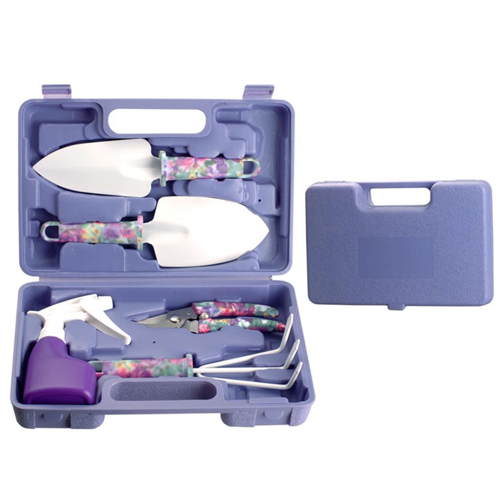 

JC-1010 5Pcs/Set Stylish Pattern Garden Tools Soil Loosening Watering Can Tool Kit A