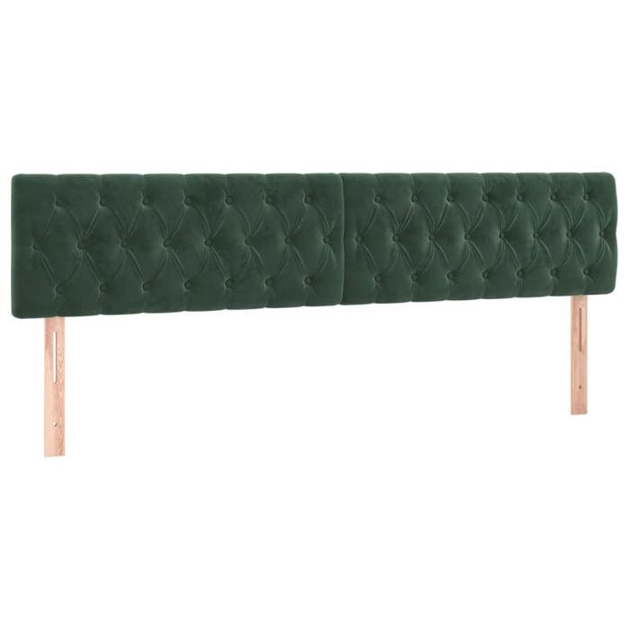 VidaXL 2x Headboards Bedroom Furniture Bed Accessories Single Bed Heads Interior Bed Frame Heads Dark Green 346379