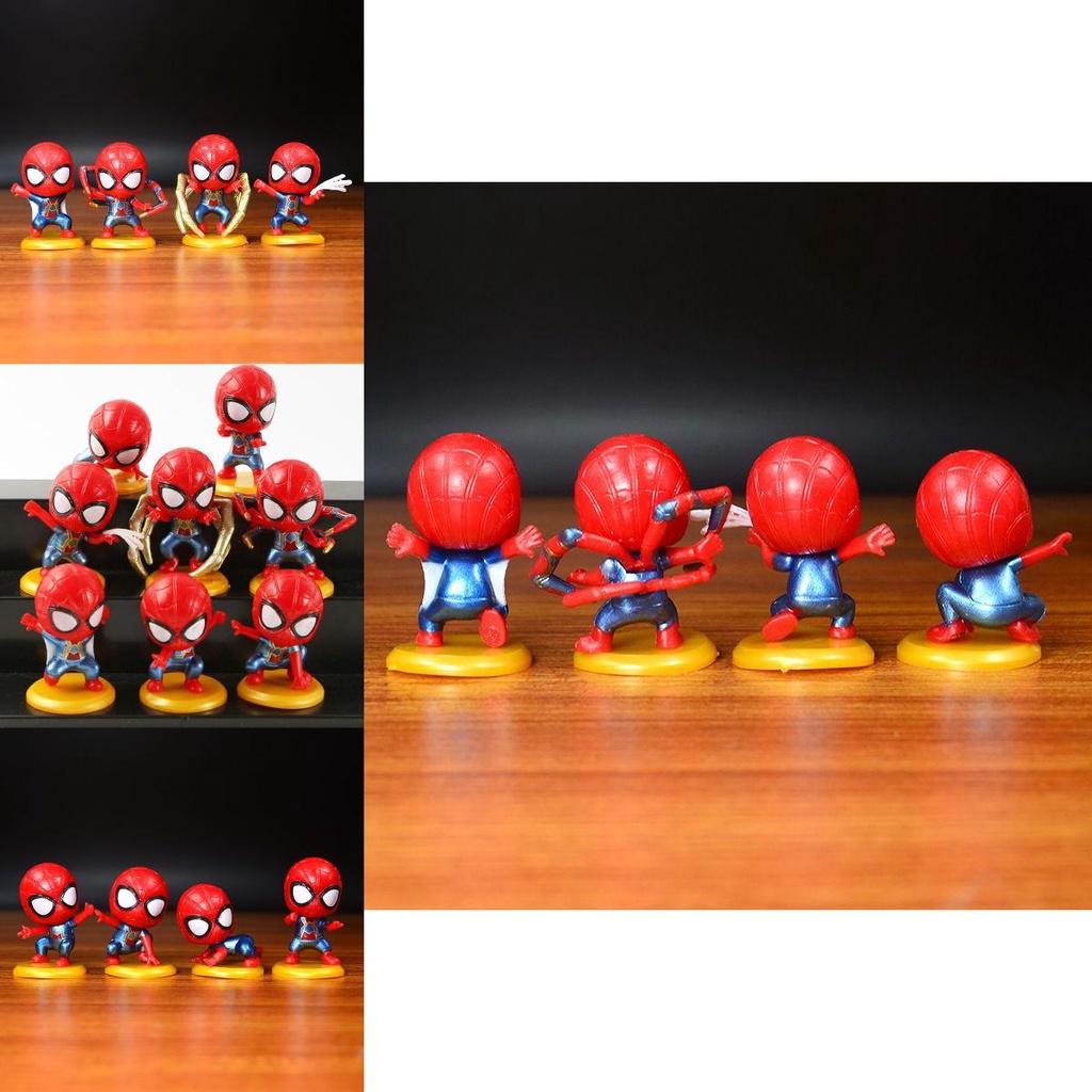 Adorable 8pcs/set Cute Spiderman Mini Figures For Dollhouse And Garden Decor