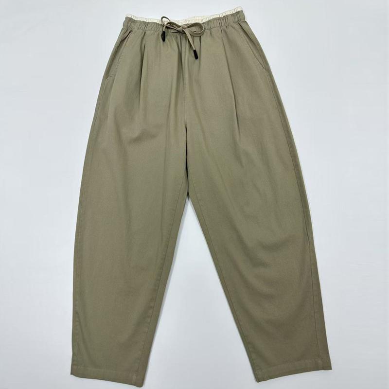 Johnature Elastic High Waist Casual Pants Women Loose Hit Colors All Match Harem Pants Trousers