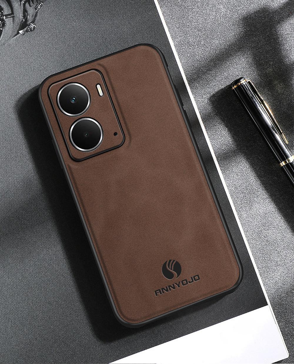 

Matte Plain Leather Case For Realme Neo 7x GT 7 6T 6 C75 C63 C67 C55 C53 Realme P3 Ultra P1 Built-in Car Mount Holder Cover realme Neo7x