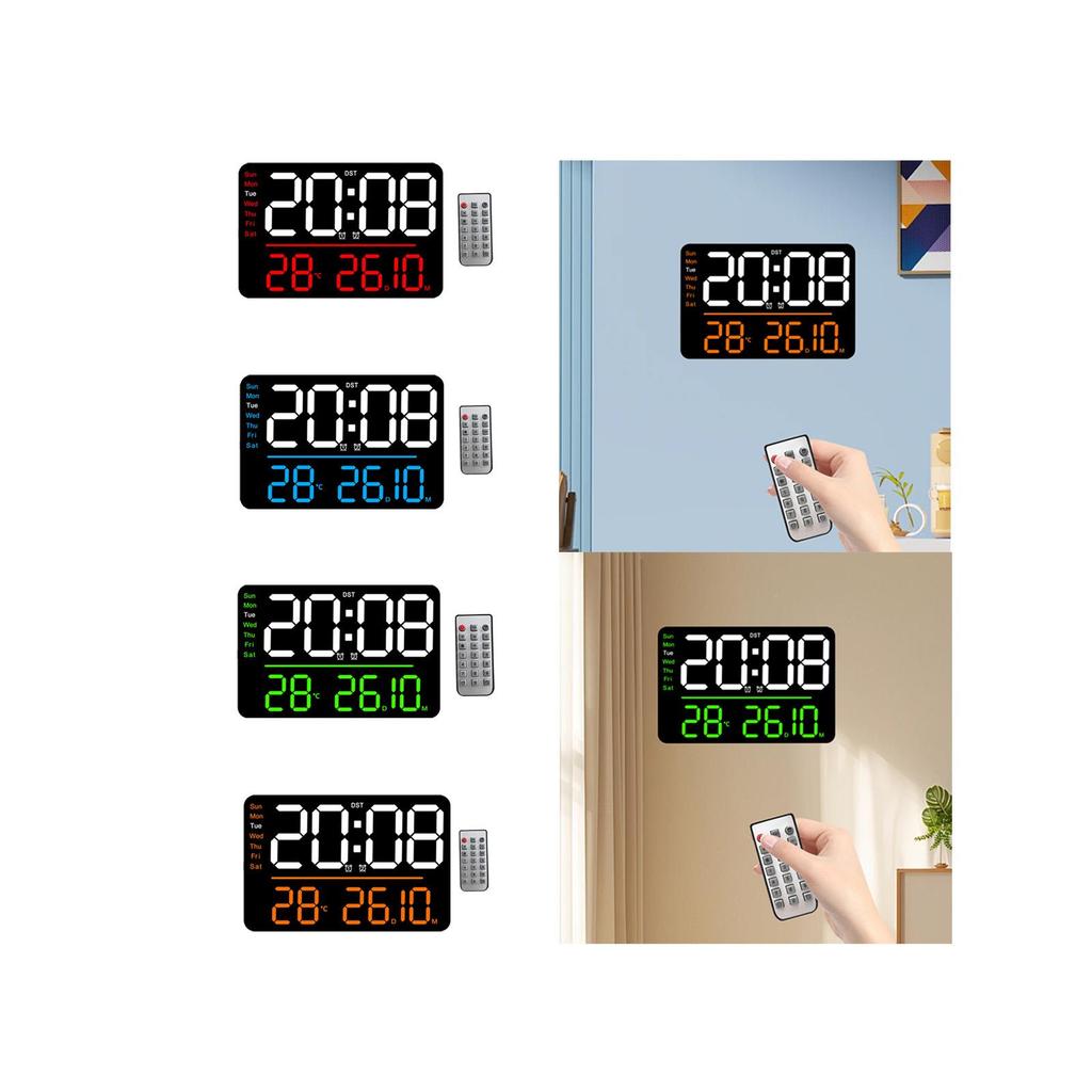 Digital Wall Clock Easy to Install Modern Days Timing Countdown Function Alarm Clock for Kitchen Bedroom Office Home Living Room