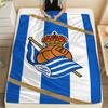 1Pc Real Sociedad Print Flannel Blanket, High Quality Comfortable for All Seasons, Home Decor, Warmth and Comfort, Perfect for Christmas Gifts