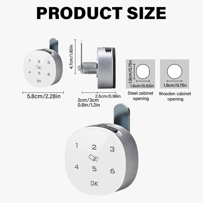 Secure Multiple Unlock Drawer Lock Fingerprint Card & Keypad Entry Intelligent Fingerprint Lock for Furniture Security