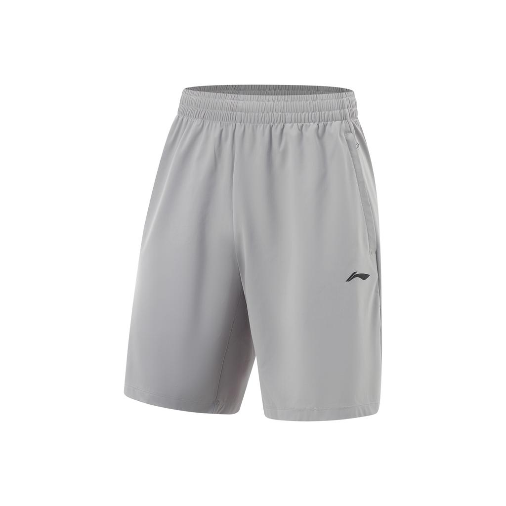 Li Ning Fitness Series Casual Simple Solid Color Elastic Sports Shorts Men Shorts Geological-Gray AKYV033-2
