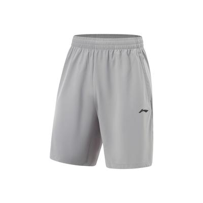 Li Ning Fitness Series Casual Simple Solid Color Elastic Sports Shorts Men Shorts Geological-Gray AKYV033-2