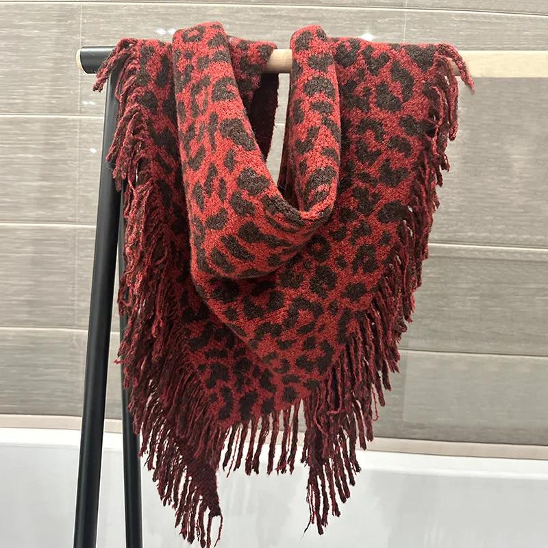 New Fashion Design Scarf Women Autumn Winter Korean Versatile Tassel Thick Warm Triangle Shawl Female Knitted Wool Blend Scarf