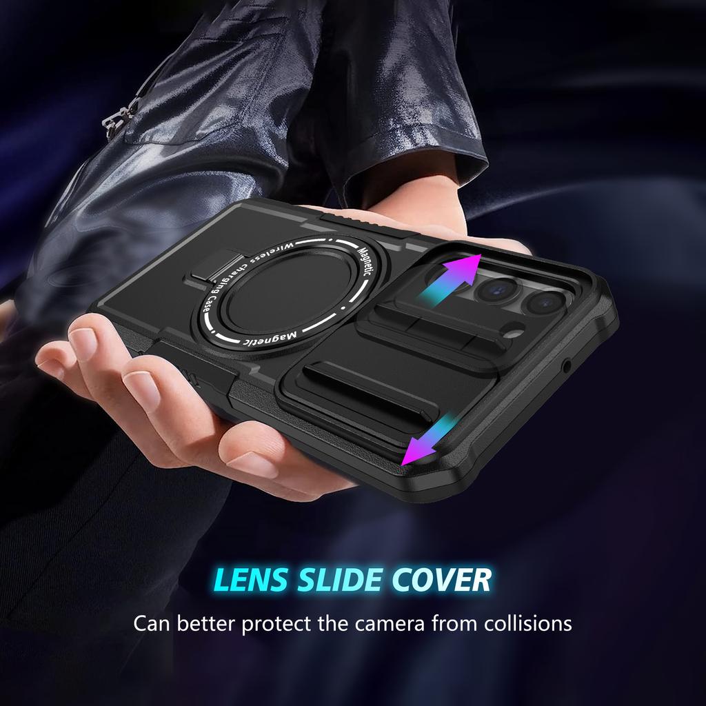 For Samsung Galaxy S23 Case Lens Protection Kickstand Magnetic Phone Cover