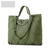Niche Design Quilted Ringer Dumpling Bag Autumn and Winter Embroidered Line Down Padded Jacket Large Capacity Handbag Women's Shoulder Bag