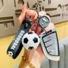 Quirky Cartoon Soccer Keychain Eyecatching Faux Football Bag Fob