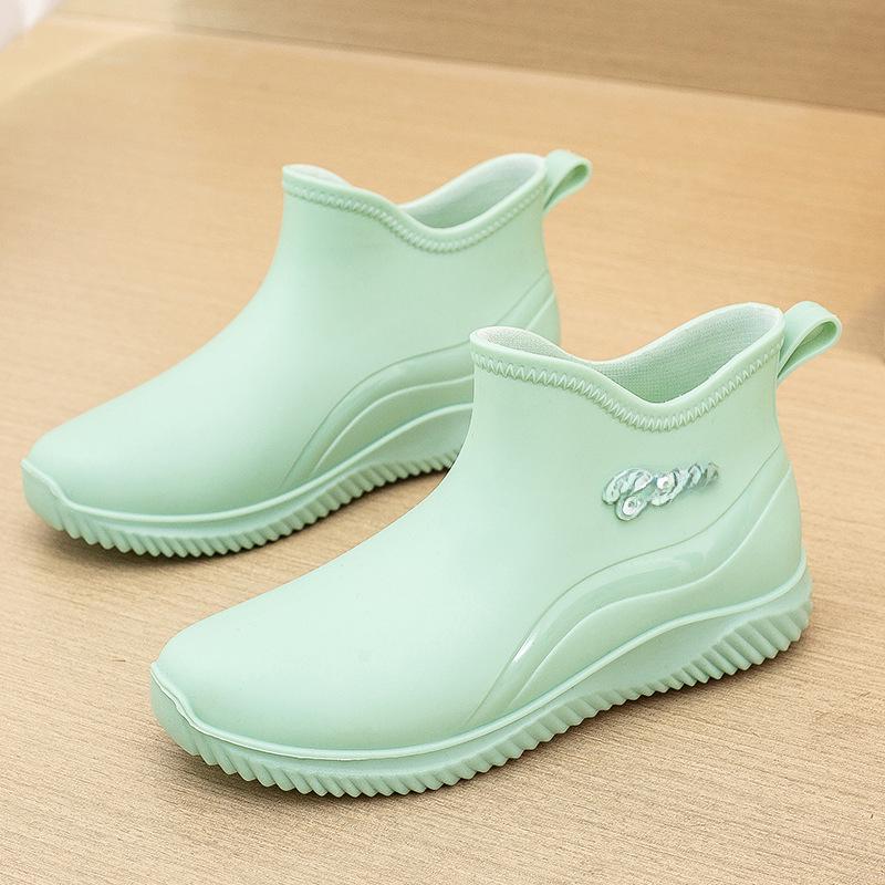 Leichte, wasserdichte, rutschfeste, kurze Unisex-Gummistiefel – modischer koreanischer Stil