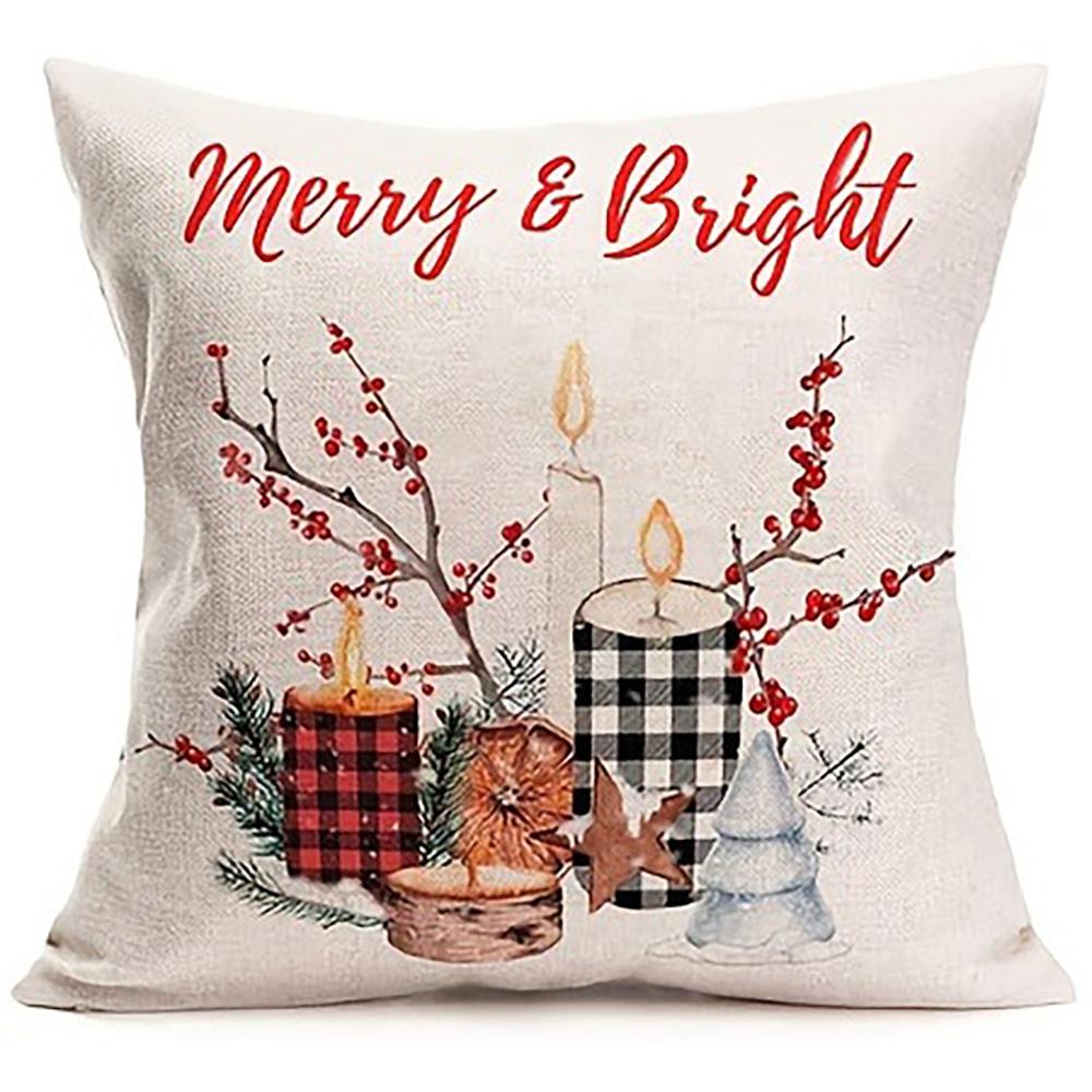 Festive Christmas Pillowcases: Believe, Merry Christmas, Merry & Bright, Let It Snow Sofa Bed Cushion Cover,home Decoration