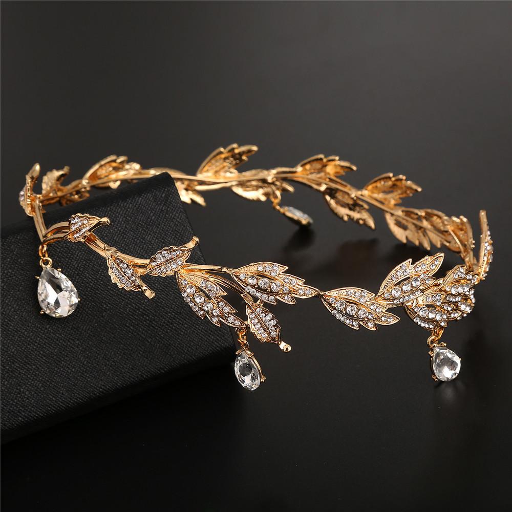 Korean Bridal Forehead Ornaments  Rhinestone Wedding Headdress Circle Crown Bridal Jewelry