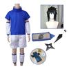 Anime Uchiha Sasuke Cosplay Kostuum: Blauwe Top, Witte Shorts, Cosplay Conventie, Volwassenenversie, Unisex, Halloween, Kerstcadeau