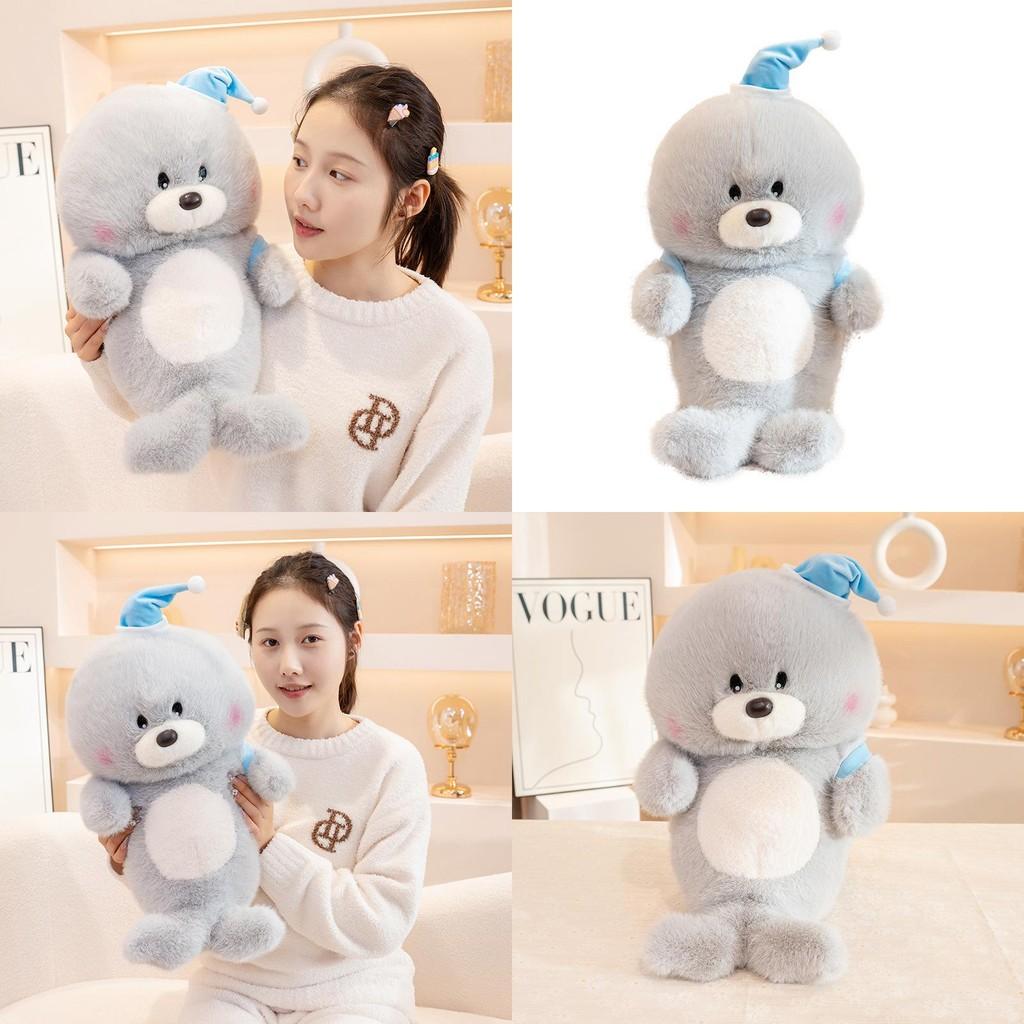 Adorable Sea Lion Stuffed Animal With Carrying A Penguin Backpack Design For Childrens Bedroom Play