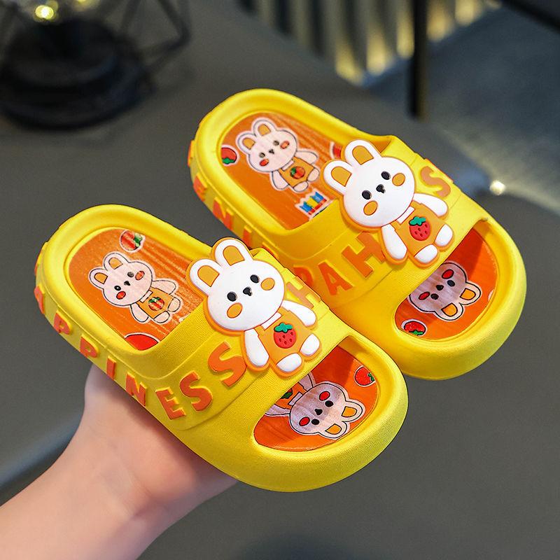 Cartoon Kids Flip Flops For Summer Girls Boys Pvc Non Slip Durable Indoor Footwear