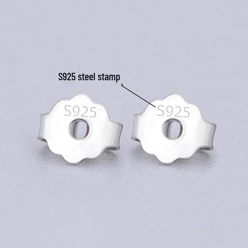 S925 Sterling Silver Ear Studs and Backs - Exquisite Silver Earrings and Hooks Accessories