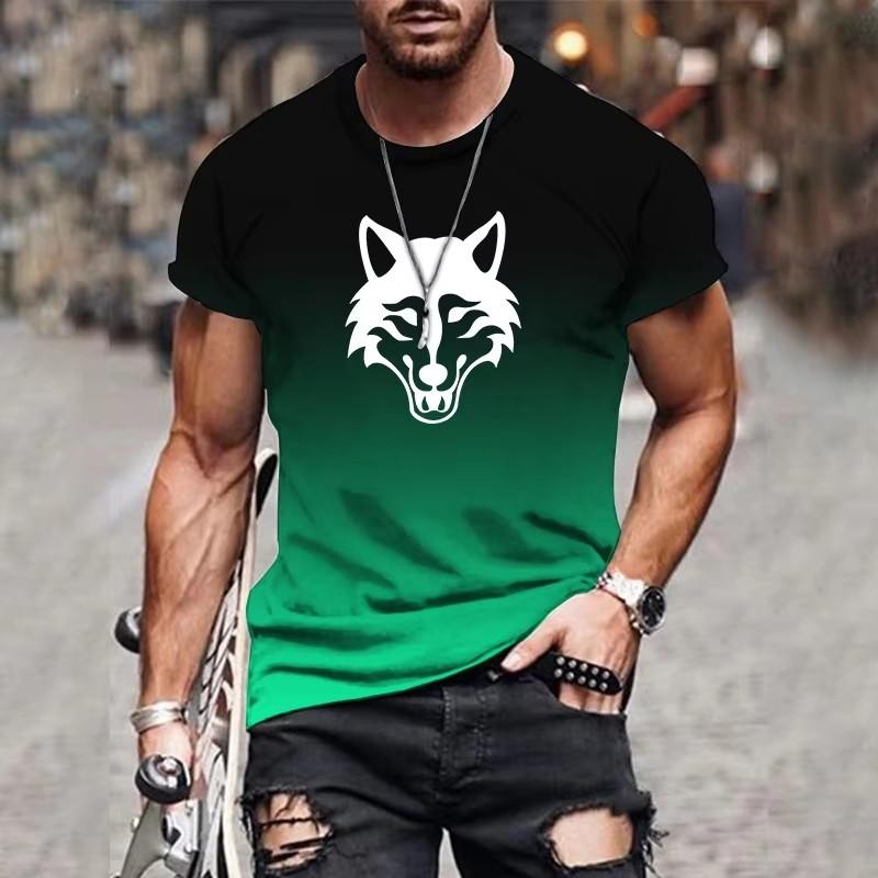 Летняя мужская футболка с рисунком животных 3D — фото 14