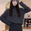 French Grey Women's Half-High Collar Wool Sweater - New Autumn/Winter Versatile Long Sleeve Pullover 2026.