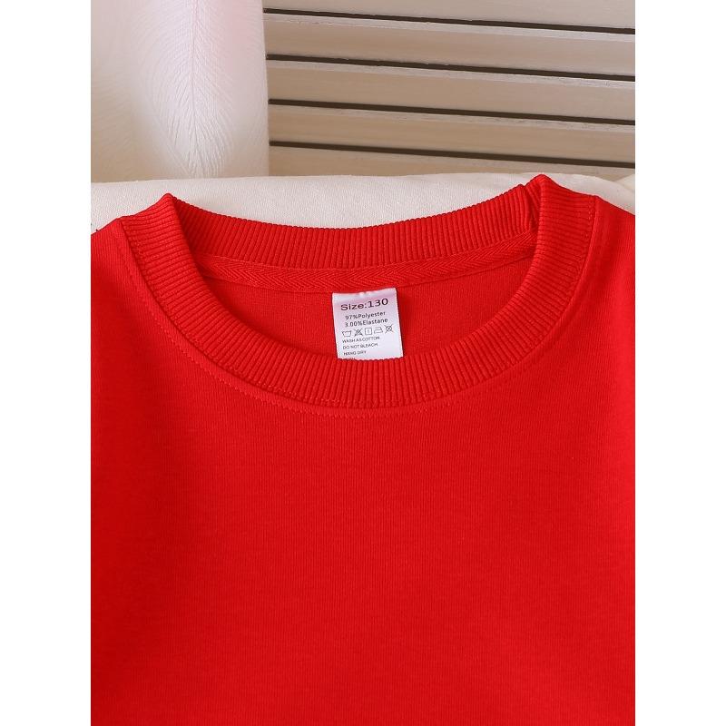 Girls' Crewneck Sweatshirt - Bear And Cub Pattern Print Machine Washable, Spring And Autumn, Sportswear And Casual Wear