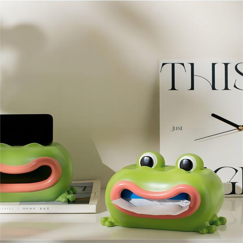 Cartoon Frog Tissue Box, Cute Napkin Box, Can Be Changed To a Mobile Phone Holder, Suitable for Family Bathroom Car